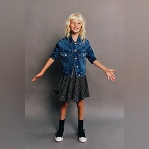 ZARA POLKA DOT DRESS GIRLS 9 Aline Fit And Flare Grunge Goth Pin Up Preppy